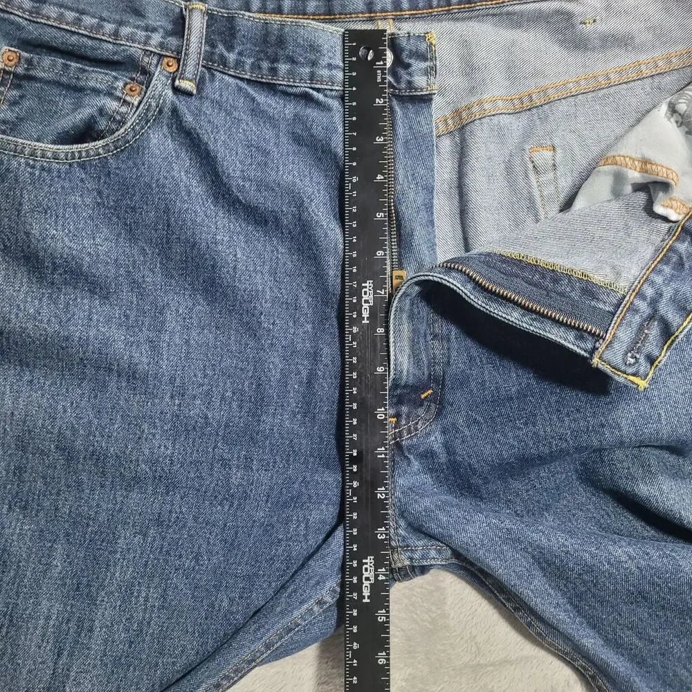Levi's 550 Jeans Mens 46x32 Blue Med Wash Relaxed Tapered Zip Fly Denim Cotton